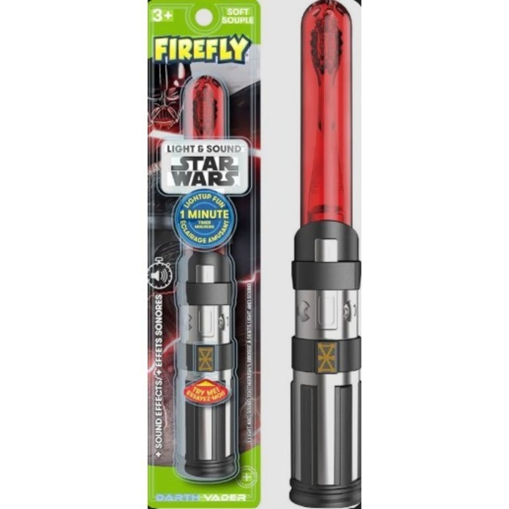 Firefly Kids Soft Toothbrush, Star Wars Lightsaber, Darth Vader Light & Sounds